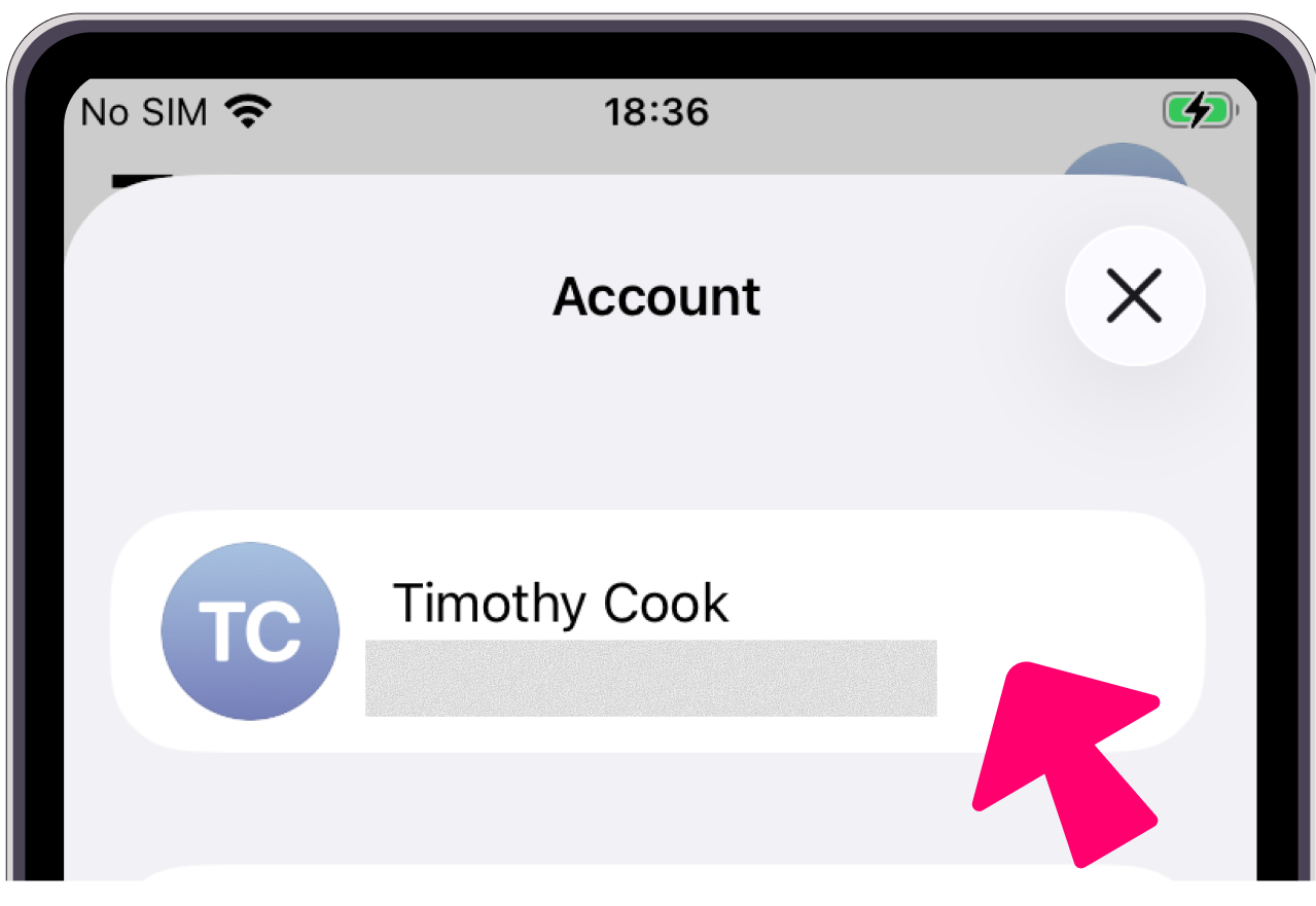 Account screen