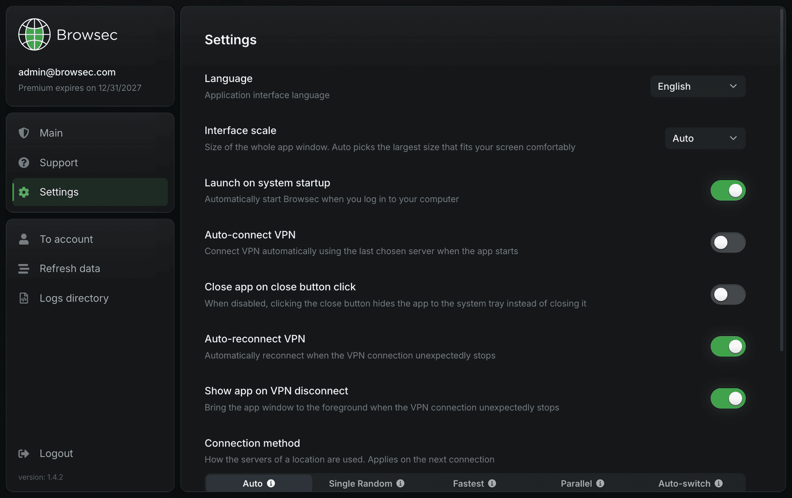 Browsec VPN para Windows: configuración