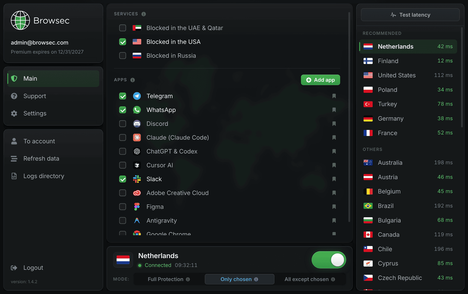 Browsec VPN para Windows: Smart Rules